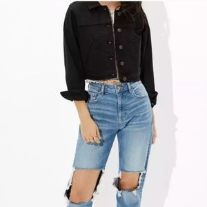 American Eagle cropped denim jacket size small